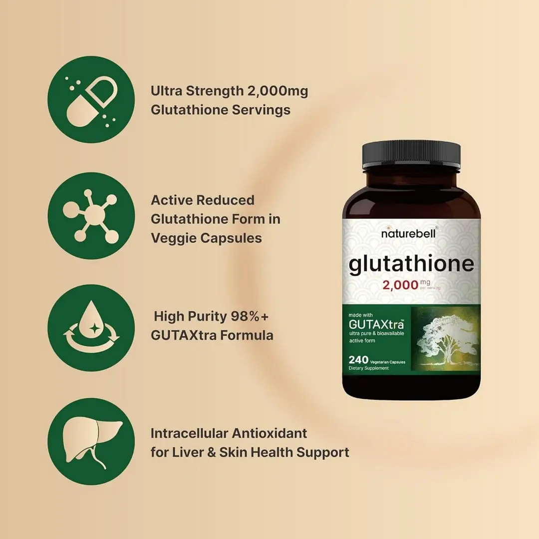 glutathione tablets bangladesh NatureBell Glutathione Supplement 2,000mg Per Serving, 240…